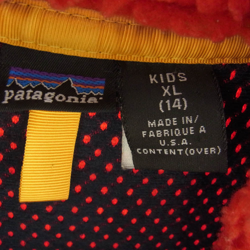 patagonia パタゴニア 02AW 41078 02年 USA製 キッズ レトロ フリース ベスト レッド系 XL【中古】