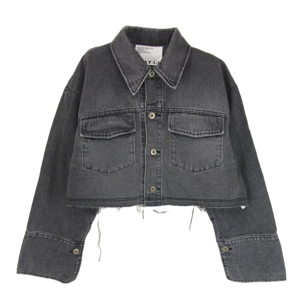FRAY I.D フレイアイディー 24SS 2024春夏 FWFJ241005 ショートデニムジャケット ブラック系 1【中古】