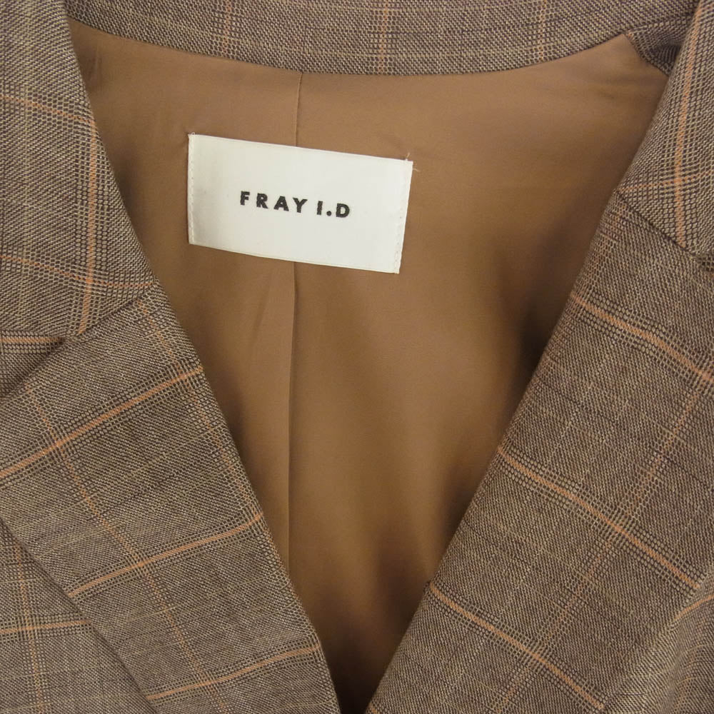 FRAY I.D フレイアイディー 21AW 2021秋冬 FWFJ214032 チェック柄 ダブルテーラードジャケット ブラウン系 1【中古】