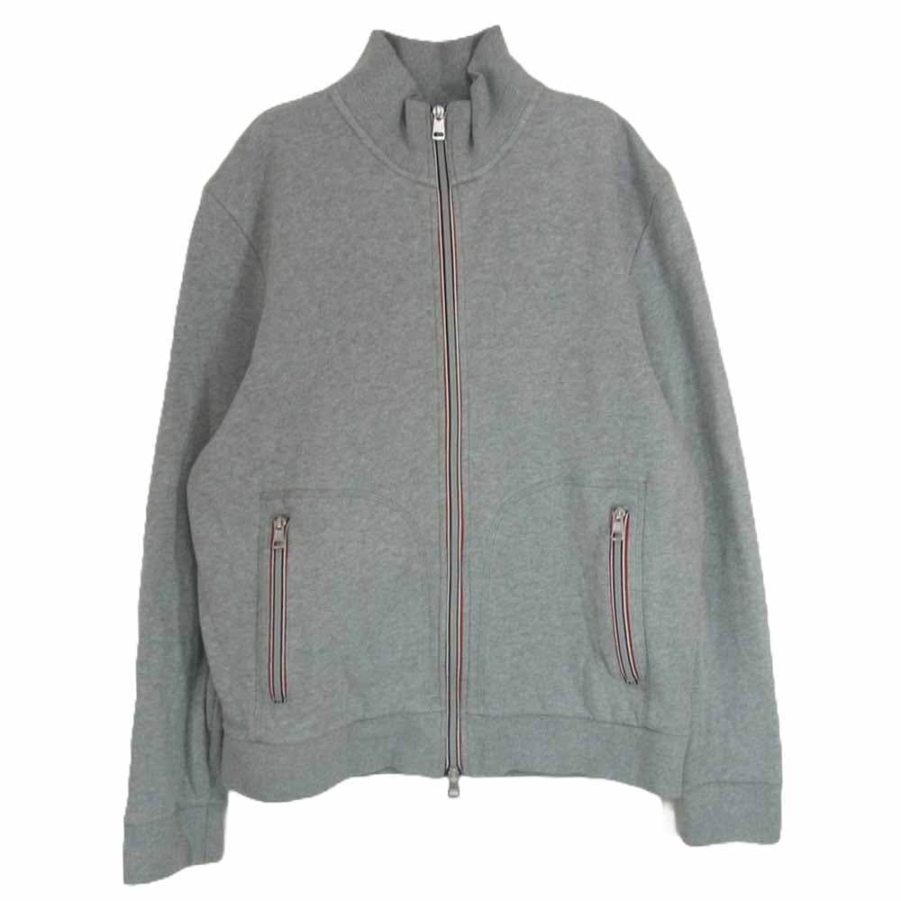 MONCLER モンクレール 510918431400 MAGLIA CARDIGAN ロゴワッペン 付き トリコロール ジップ スウェット カーディガン ジャケット グレー系 XXL【中古】