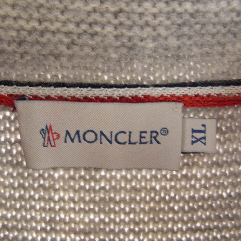 MONCLER モンクレール 420919445800 MAGLIONE TRICOT CARDIGAN マグリア ジップ カーディガン グレー系 XL【中古】