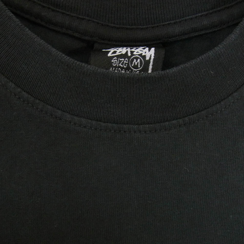 STUSSY ステューシー USA製 PEACE HAND PIGMENT DYED TEE ピース ハンド ピグメント ダイ Tシャツ ブラック系 M【中古】
