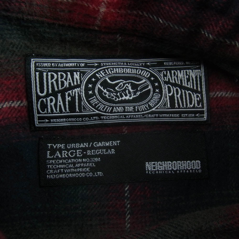 NEIGHBORHOOD ネイバーフッド 091BENH-SHM09 09SS OWEN/C-SHIRT.LS 長袖 チェック シャツ レッド系 L【中古】