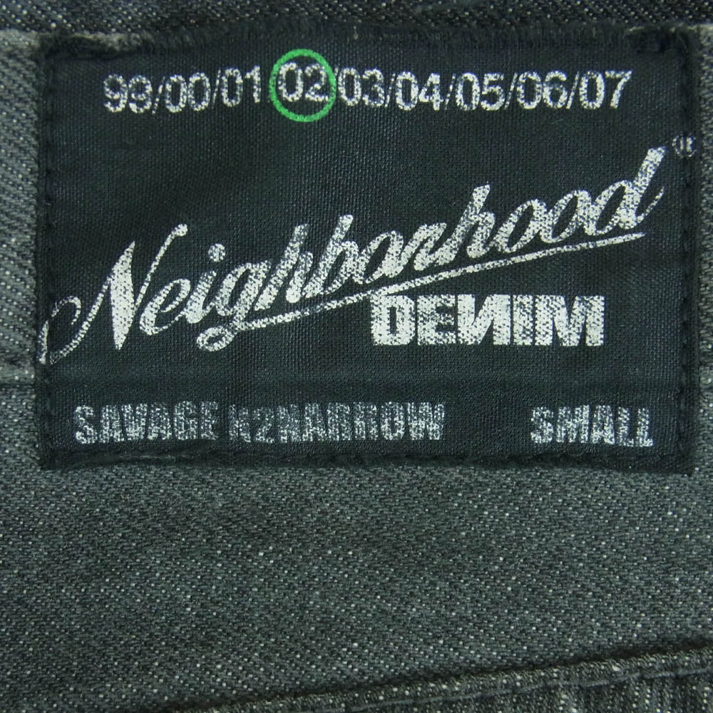 NEIGHBORHOOD ネイバーフッド DCNH-PT-M06 2002年 SAVEGE サベージ デニム パンツ コットン 日本製 グレー系 S【中古】
