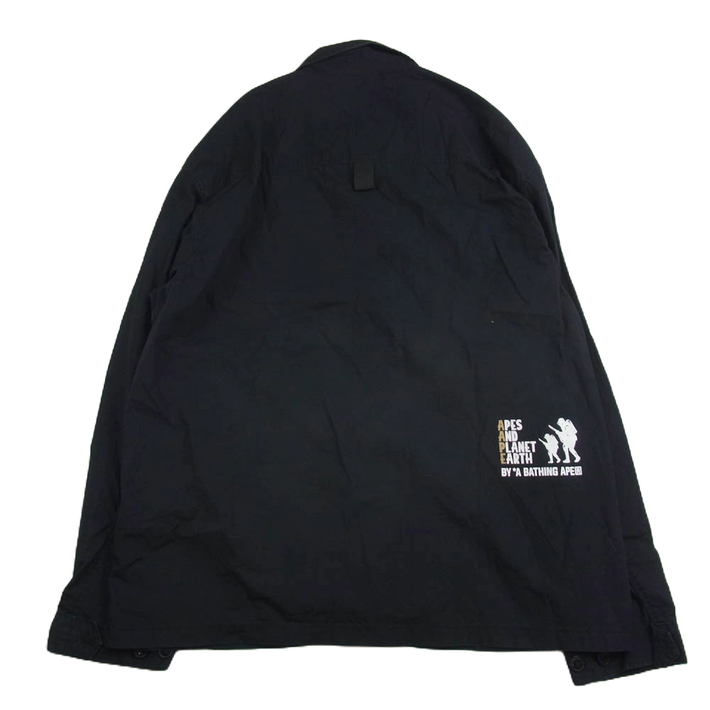 A BATHING APE アベイシングエイプ AAPE M-65 Shirt Jacket ミリタリー シャツ ジャケット ブラック系 M【中古】