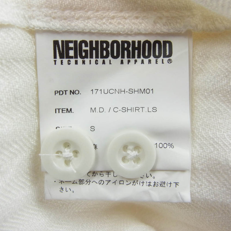 NEIGHBORHOOD ネイバーフッド 171UCNH-SHM01 17SS M.D./C-SHIRT.LS リネ ロング シャツ ホワイト系 S【中古】