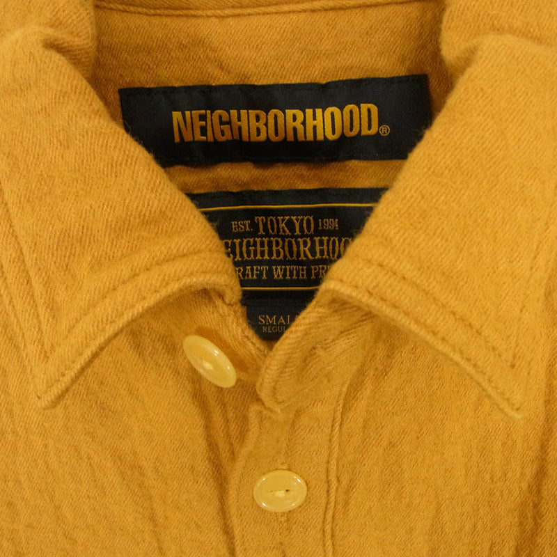 NEIGHBORHOOD ネイバーフッド 192ARNH-SHM01 LUMBERS SOLID／CW-SHIRT LS フランネル シャツ マスタード系 S【中古】