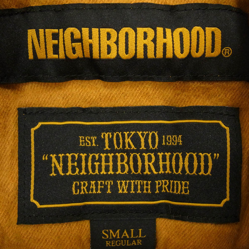 NEIGHBORHOOD ネイバーフッド 192ARNH-SHM01 LUMBERS SOLID／CW-SHIRT LS フランネル シャツ マスタード系 S【中古】