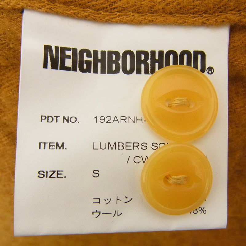 NEIGHBORHOOD ネイバーフッド 192ARNH-SHM01 LUMBERS SOLID／CW-SHIRT LS フランネル シャツ マスタード系 S【中古】