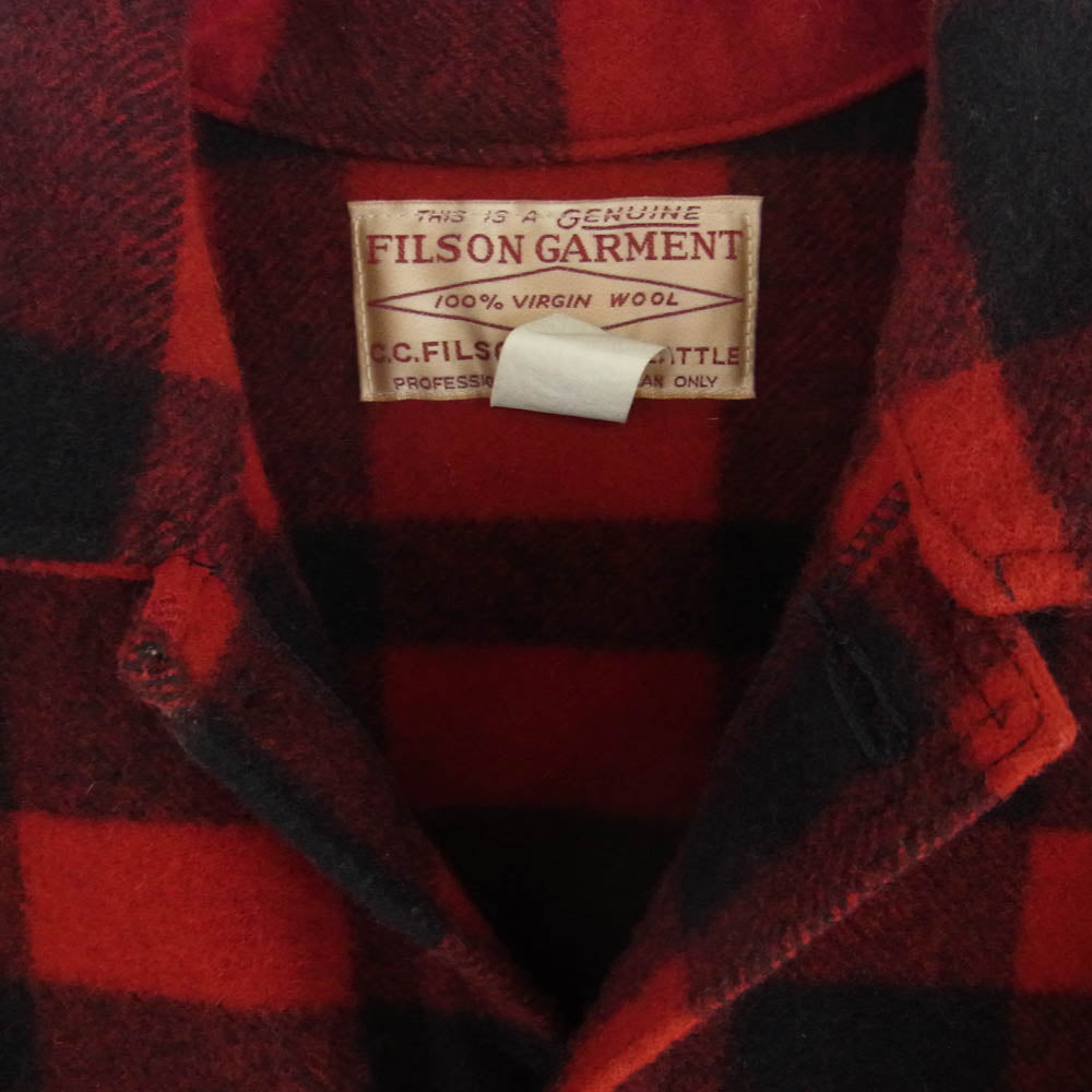 FILSON フィルソン USA製 ダブルマッキーノ バッファロー チェック ウール ジャケット レッド系 40【中古】