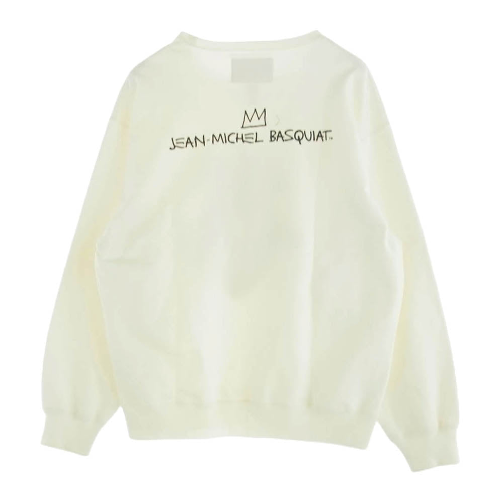 WACKO MARIA ワコマリア 23SS JEAN-MICHEL BASQUIAT HEAVY WEIGHT CREW NECK SWEAT SHIRT ジャンミシェルバスキア ヘビーウェイト クルーネック スウェット トレーナー ホワイト系 XL【中古】