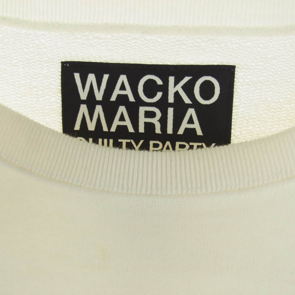 WACKO MARIA ワコマリア 23SS JEAN-MICHEL BASQUIAT HEAVY WEIGHT CREW NECK SWEAT SHIRT ジャンミシェルバスキア ヘビーウェイト クルーネック スウェット トレーナー ホワイト系 XL【中古】