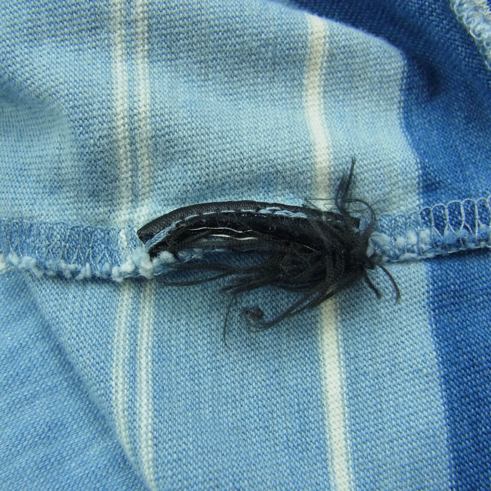 RRL ダブルアールエル INDIGO BORDER TEE インディゴ ボーダー Tシャツ ブルー系 L【中古】