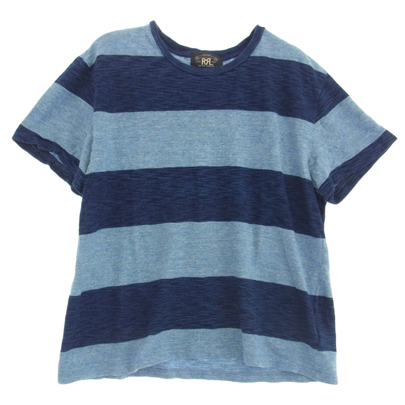 RRL ダブルアールエル INDIGO BORDER TEE インディゴ ボーダー Tシャツ インディゴブルー系 サイズ表記不明【中古】