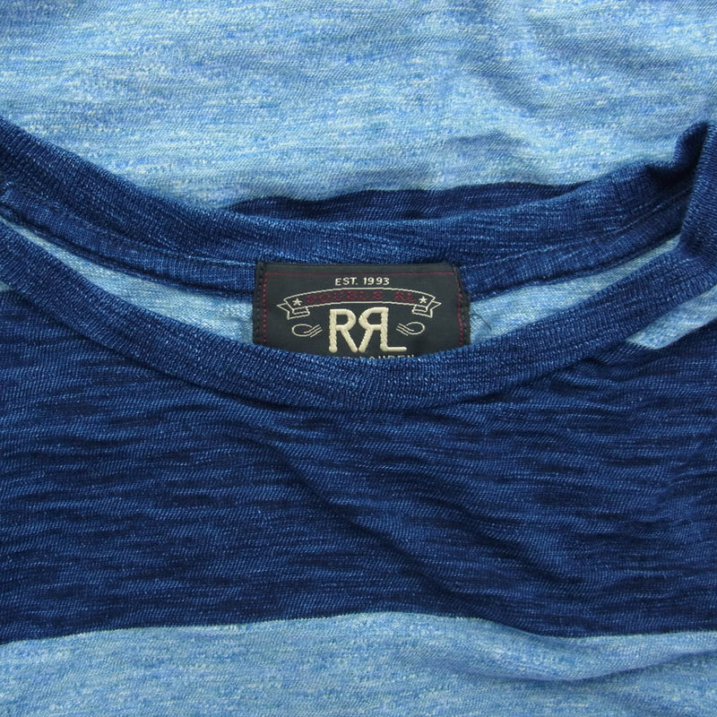 RRL ダブルアールエル INDIGO BORDER TEE インディゴ ボーダー Tシャツ インディゴブルー系 サイズ表記不明【中古】