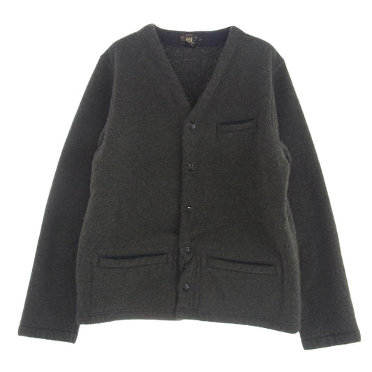 RRL ダブルアールエル V-NECK CARDIGAN Vネック パイル フリース カーディガン グレー系 L【中古】