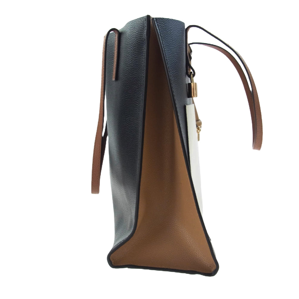 MARC BY MARC JACOBS マークバイマークジェイコブス M0016131 裏地 アルファベット レザー トート バッグ ブラック系【中古】