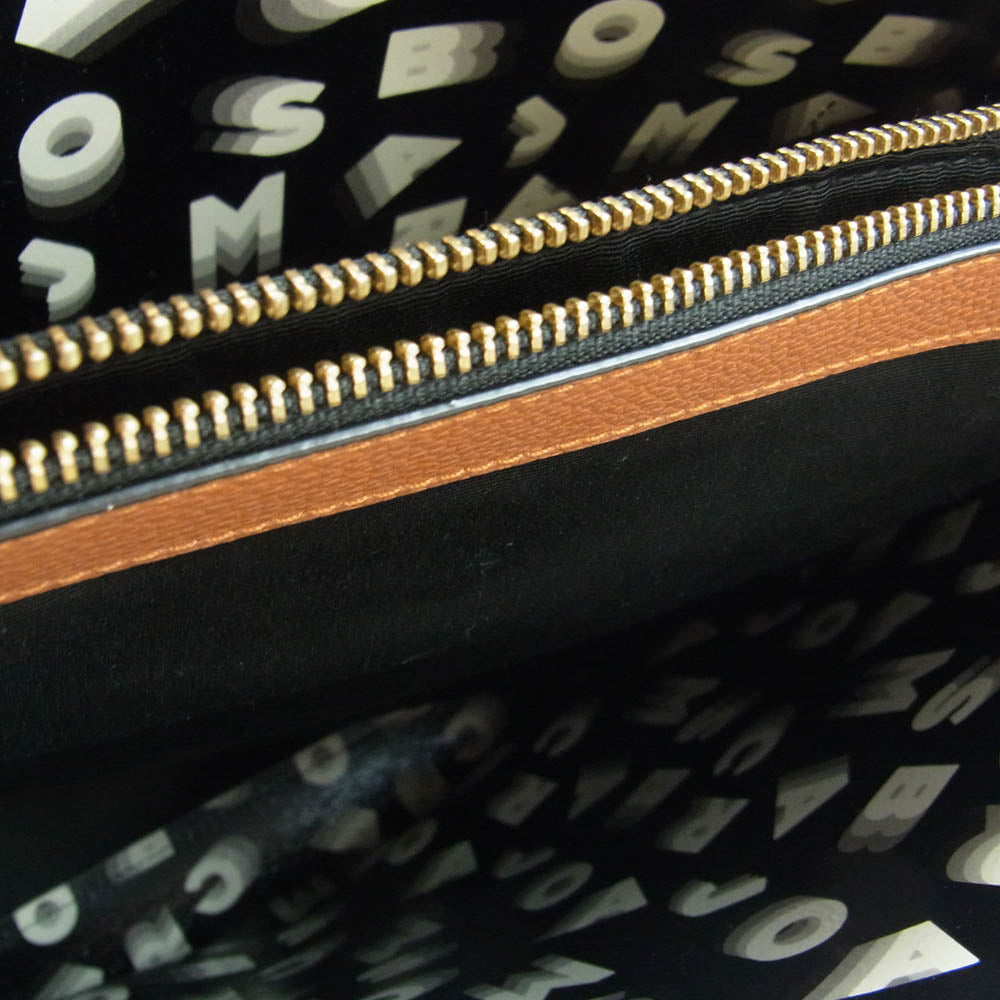 MARC BY MARC JACOBS マークバイマークジェイコブス M0016131 裏地 アルファベット レザー トート バッグ ブラック系【中古】