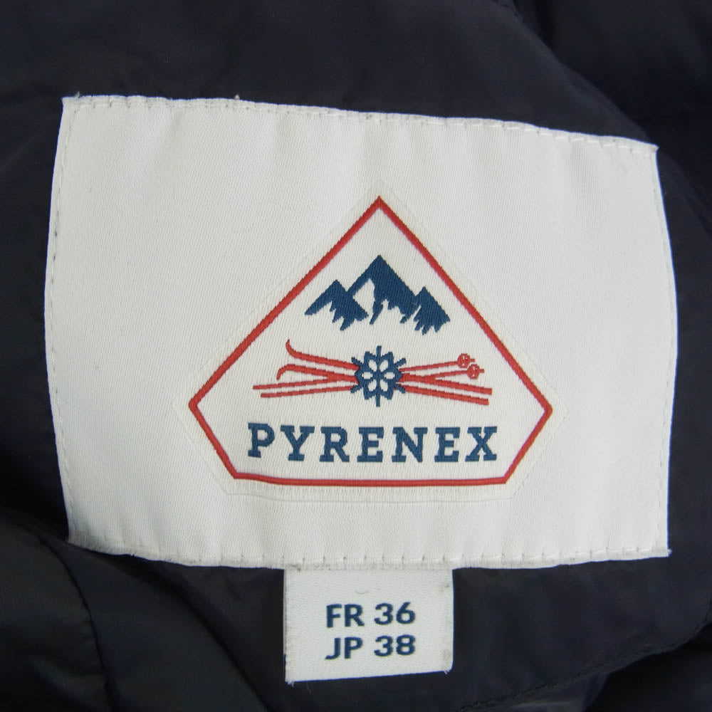 Pyrenex ピレネックス HWQ057 CANNES ライトウェイト ノーカラー ショート ダウン ジャケット ダークネイビー系 38【中古】