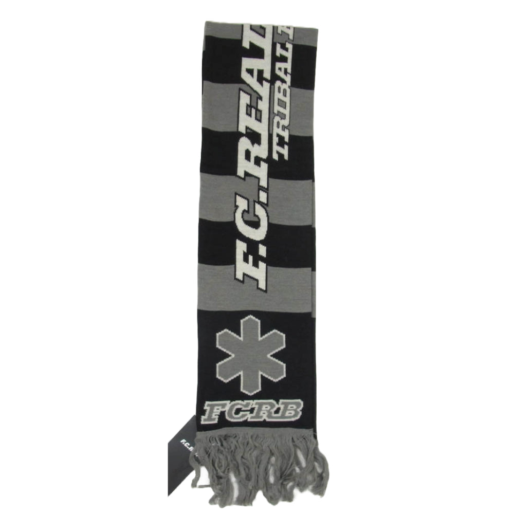 F.C.R.B. エフシーアールビー ボーダー アクリル マフラー ブラック系【美品】【中古】