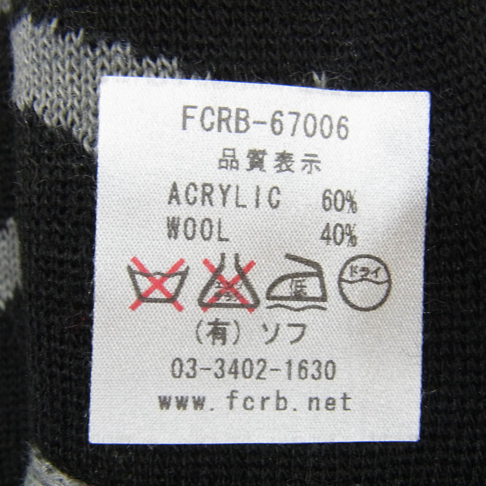F.C.R.B. エフシーアールビー ボーダー アクリル マフラー ブラック系【美品】【中古】