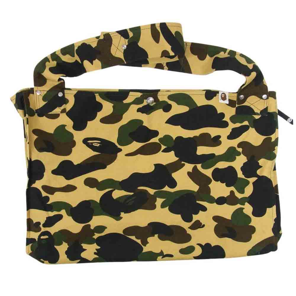 A BATHING APE アベイシングエイプ コットン ビッグ ショルダー バッグ カモフラージュ ブラウン系【中古】