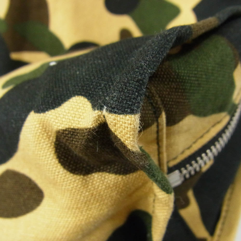 A BATHING APE アベイシングエイプ コットン ビッグ ショルダー バッグ カモフラージュ ブラウン系【中古】
