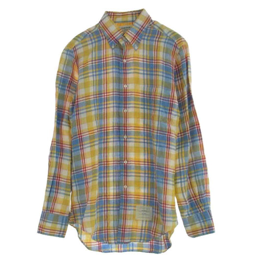 THOM BROWNE トムブラウン リネン チェック柄 長袖シャツ マルチカラー系 1【中古】
