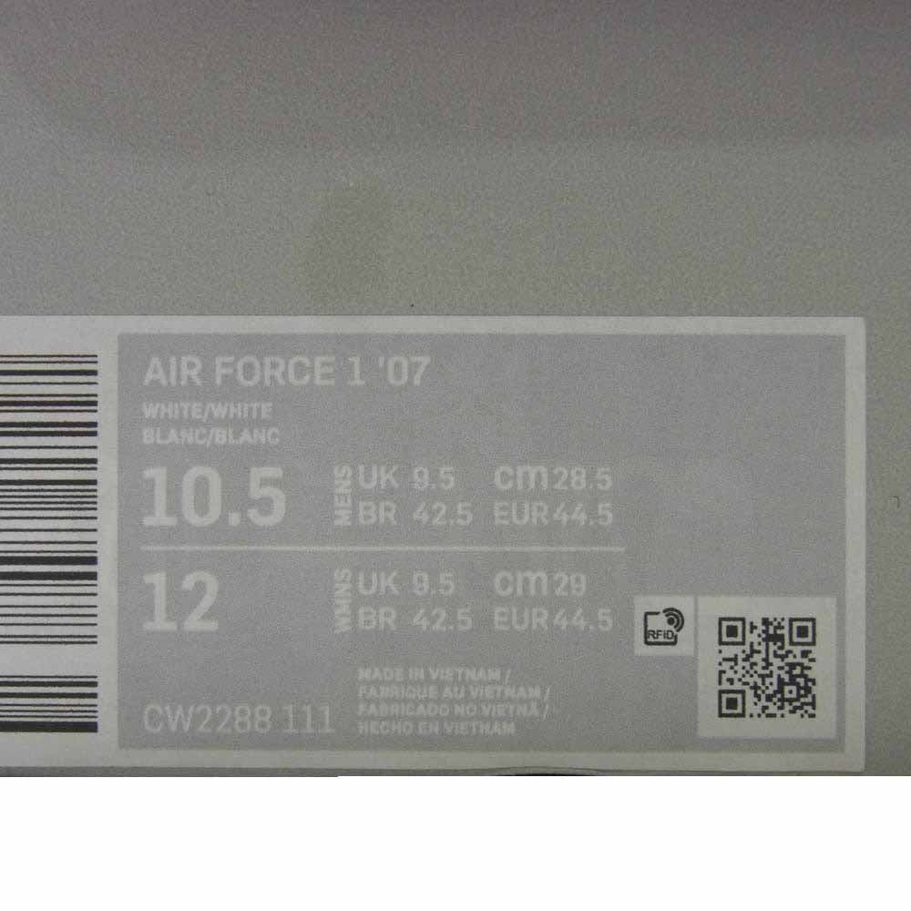 NIKE ナイキ CW2288-111 Air Force 1 Low '07 White エアフォース1 ロー '07 ホワイト スニーカー ホワイト系 28.5cm【新古品】【未使用】【中古】