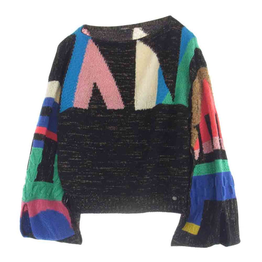 CHANEL シャネル P61696K47335 イタリア製 カシミヤ ココマークボタン ポートネック ラメMIX ニット セーター トップス マルチカラー系 38【中古】
