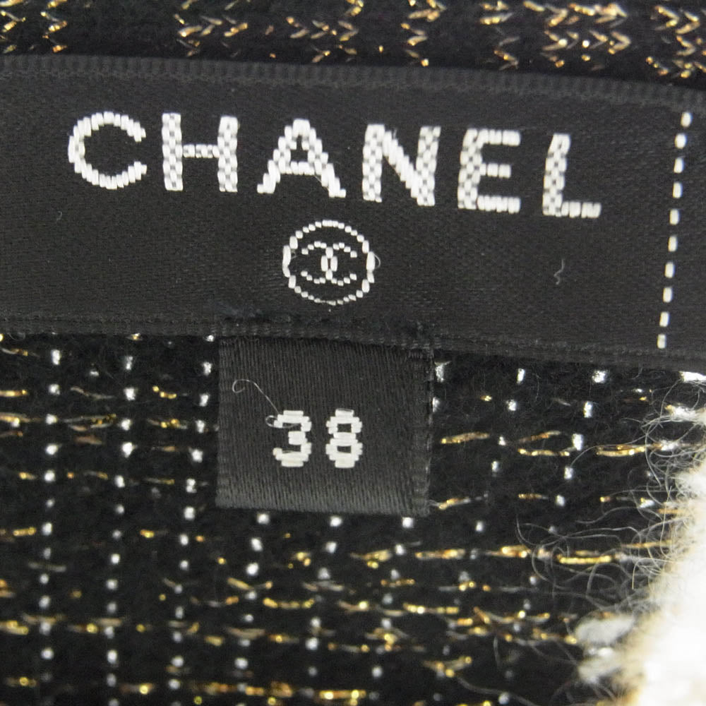 CHANEL シャネル P61696K47335 イタリア製 カシミヤ ココマークボタン ポートネック ラメMIX ニット セーター トップス マルチカラー系 38【中古】
