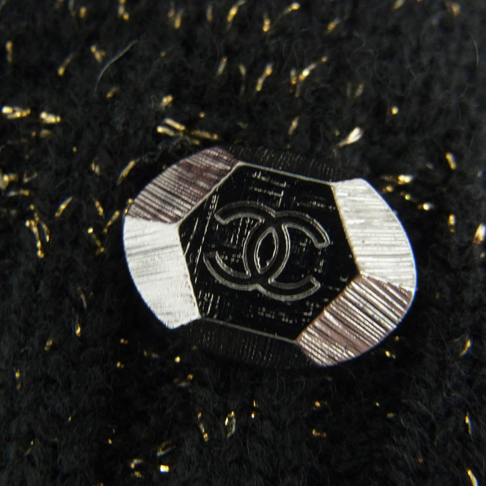 CHANEL シャネル P61696K47335 イタリア製 カシミヤ ココマークボタン ポートネック ラメMIX ニット セーター トップス マルチカラー系 38【中古】