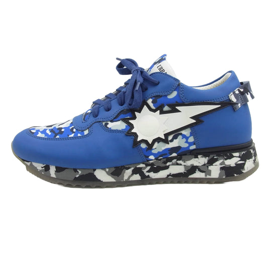 アーバンサン ART ANDRE カモフラソール スニーカー ブルー ホワイト ブルー系 42【美品】【中古】