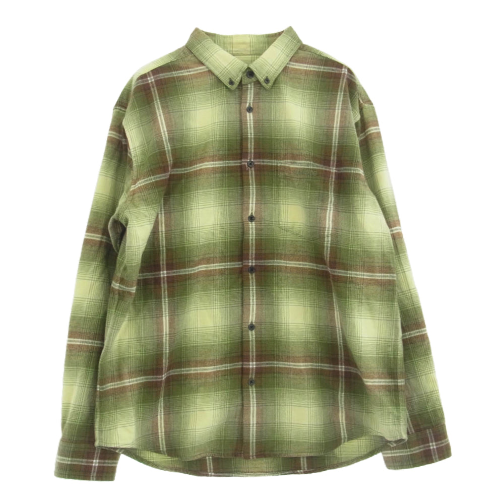 Supreme シュプリーム 23SS Shadow Plaid Flannel Shirt シャドウ プレイド フランネル シャツ グリーン系 M【中古】