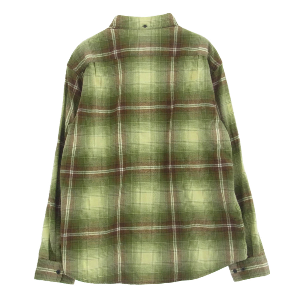 Supreme シュプリーム 23SS Shadow Plaid Flannel Shirt シャドウ プレイド フランネル シャツ グリーン系 M【中古】