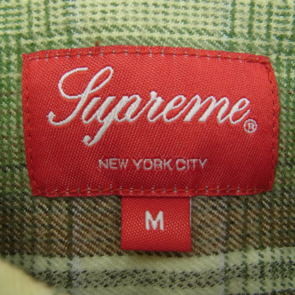 Supreme シュプリーム 23SS Shadow Plaid Flannel Shirt シャドウ プレイド フランネル シャツ グリーン系 M【中古】