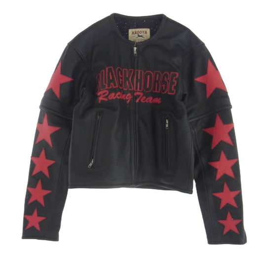 KADOYA カドヤ BLACK HORSE レザー レーシング ジャケット ブラック系 XL【中古】