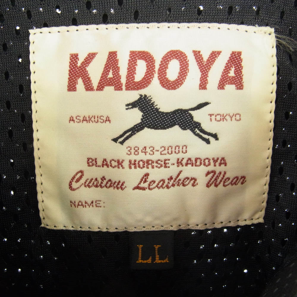 KADOYA カドヤ BLACK HORSE レザー レーシング ジャケット ブラック系 XL【中古】