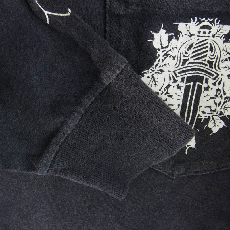 CHROME HEARTS クロムハーツ（原本無） Vine Dagger Print L/S Tee ヴァインダガー ポケット ホースシュー ロゴ プリント ロングスリーブ Tシャツ 長袖 カットソー ロンT ブラック系 M【中古】