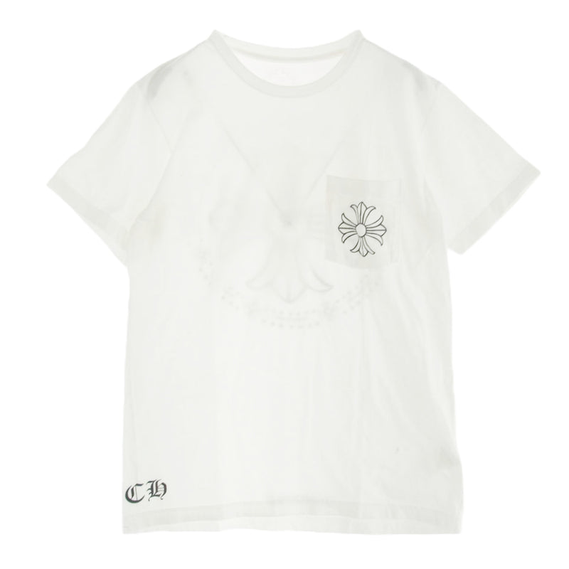 CHROME HEARTS クロムハーツ（原本無） CHプラス ロゴ プリント 半袖 ポケット Tシャツ カットソー ホワイト系 M【中古】