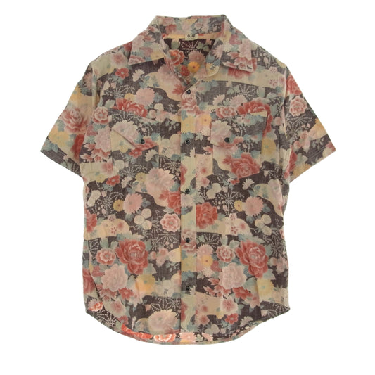 ころもざくら 和柄 桜総柄 半袖 シャツ マルチカラー系【中古】