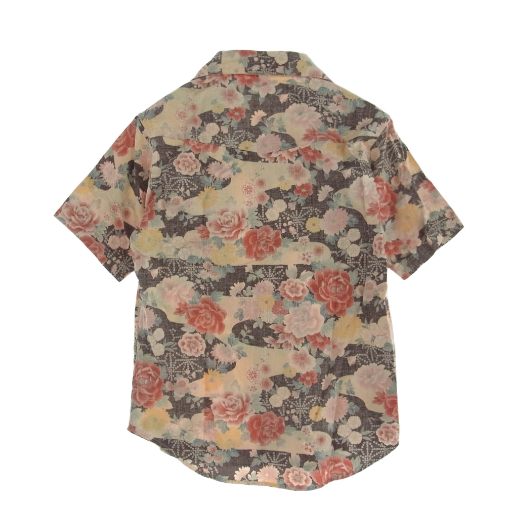 ころもざくら 和柄 桜総柄 半袖 シャツ マルチカラー系【中古】
