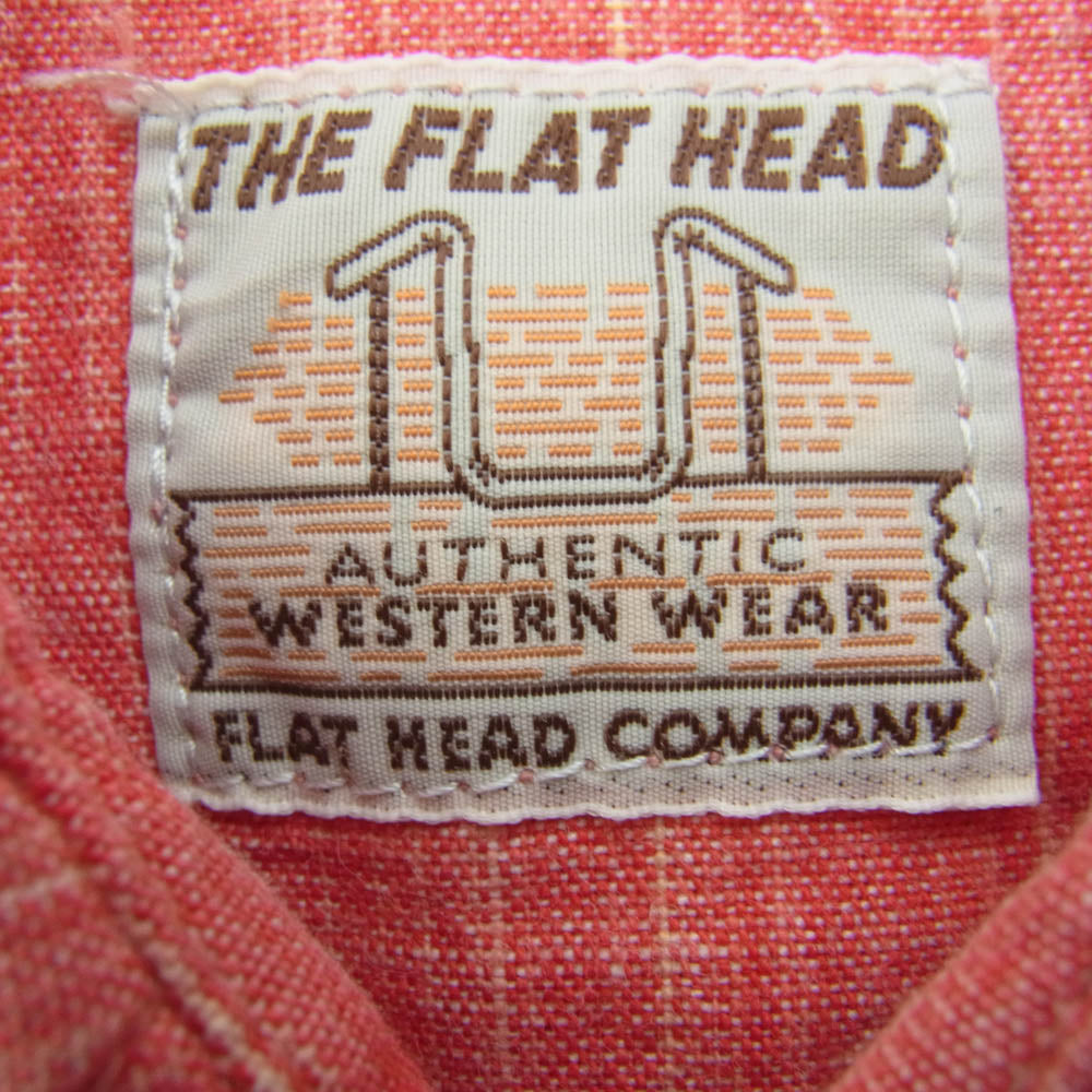 THE FLAT HEAD ザフラットヘッド 7004HW シャンブレー 半袖 ウエスタン シャツ ピンク系 36【中古】