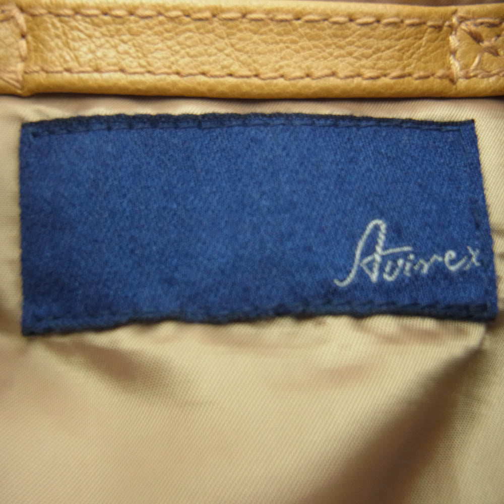 AVIREX アヴィレックス 6261023 ゴートスキン MA-1 UNITED STATES スタッズ レザー ブルゾン フライトジャケット ライトブラウン系【中古】