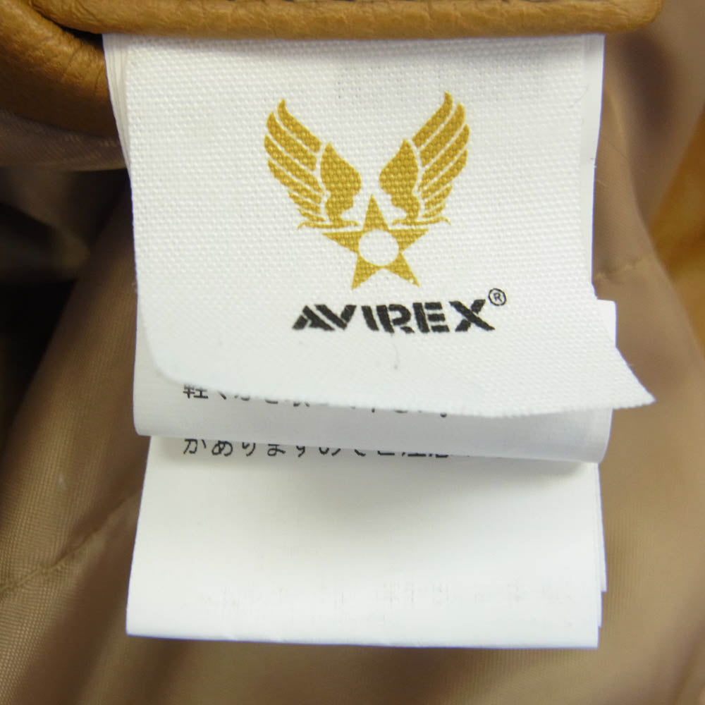 AVIREX アヴィレックス 6261023 ゴートスキン MA-1 UNITED STATES スタッズ レザー ブルゾン フライトジャケット ライトブラウン系【中古】