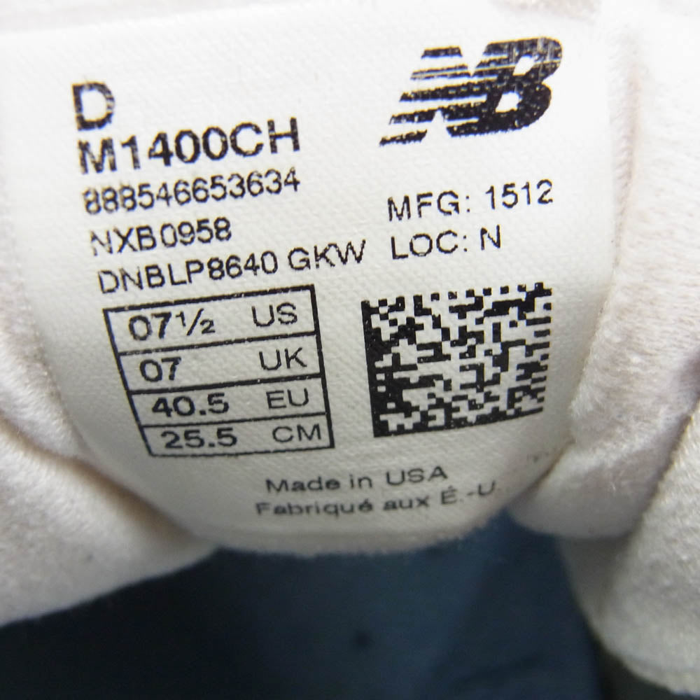 NEW BALANCE ニューバランス M1400CH USA製 M1400CH スエード ローカット スニーカー ブルー系 UK7【中古】