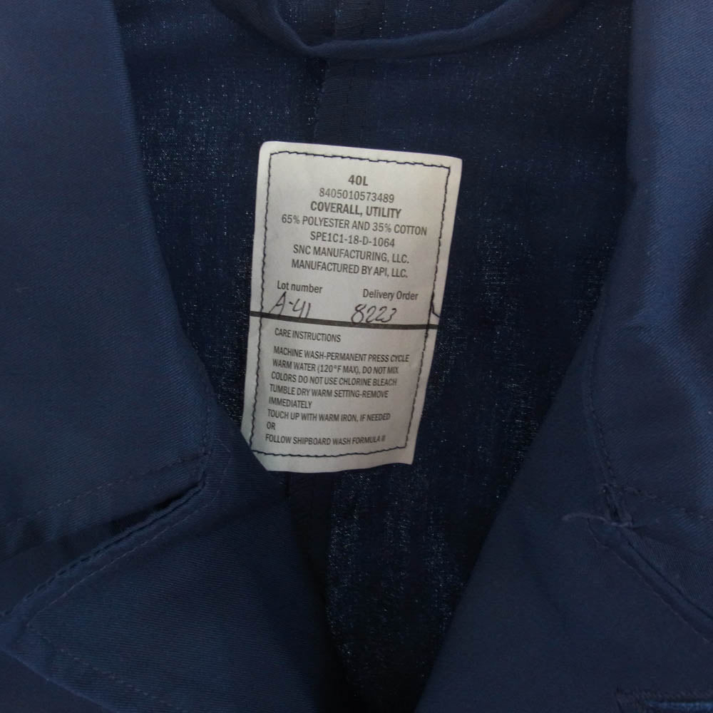 米海軍 海軍 SPE1C1-18-D-1064 SNC API Utility Coverall ネイビー系 40L【美品】【中古】