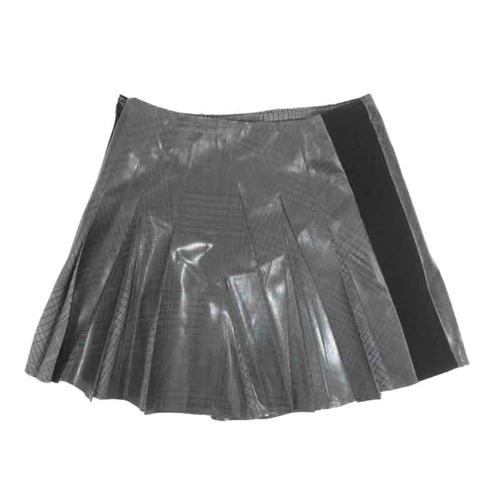 DIESEL ディーゼル O-ZIRC Mini skirt with Prince of Wales check チェック柄 プリーツ ミニ スカート ブラック系 36【中古】