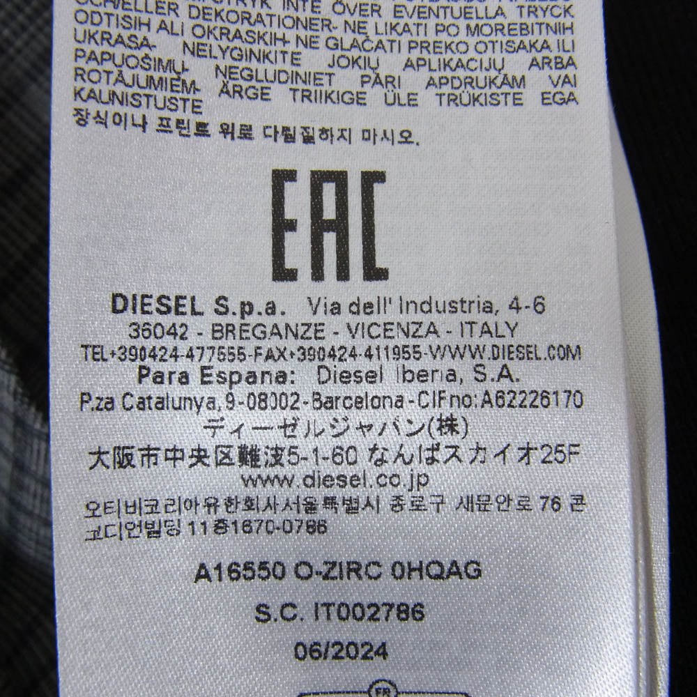 DIESEL ディーゼル O-ZIRC Mini skirt with Prince of Wales check チェック柄 プリーツ ミニ スカート ブラック系 36【中古】