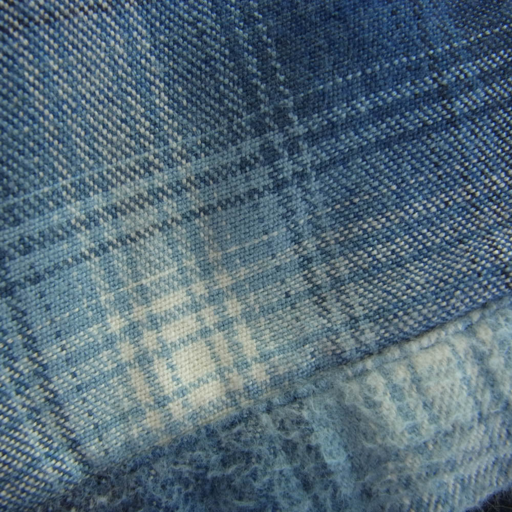 キネマ 22AW KNM-22AW-SH08 オンブレチェック ジップアップ フランネル シャツ ブルゾン ジャケット ブルー系 L【中古】